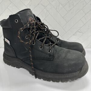 Hoss Boots Mens Basin Black Leather Full-Grain Work Boots 60141 D 11.5